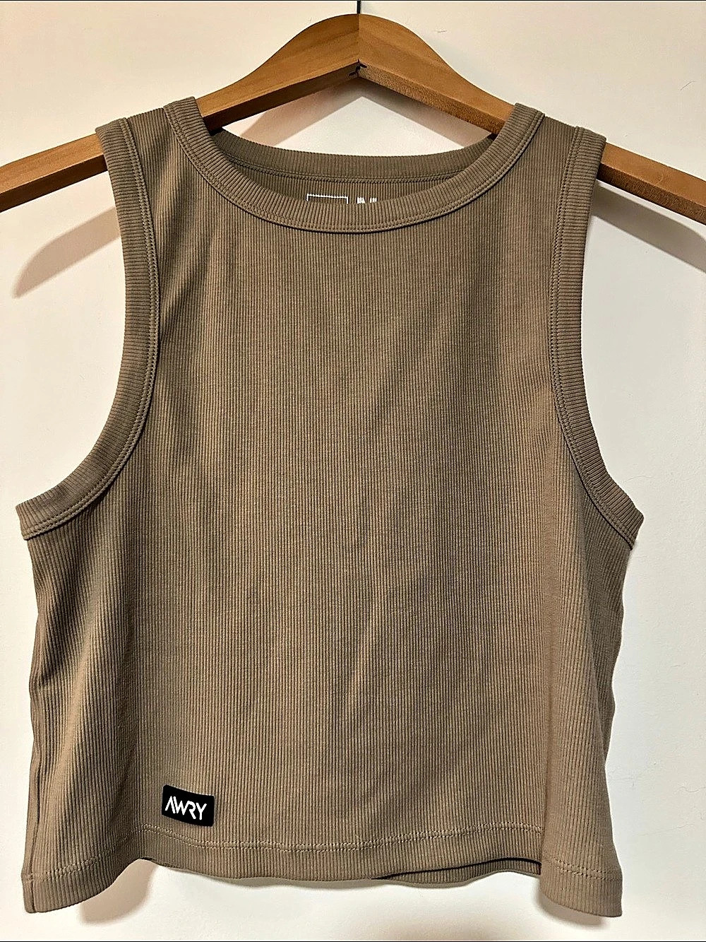 AWRY Ribbed Tank Top in Brown Size Medium
